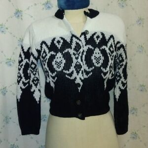 Vintage 50's B&W Cardigan